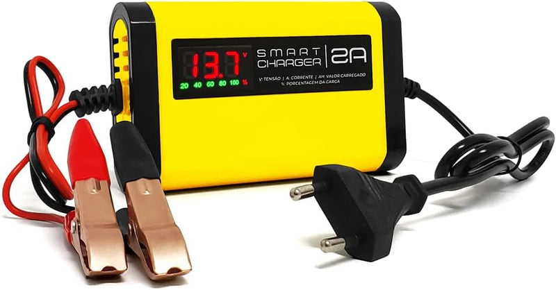 Carregador de Bateria Automotivo Smart Charger 2A Inteligente - Bivolt - 12V